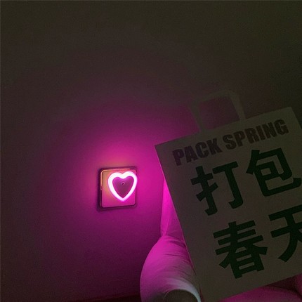 氛围感~甜蜜爱心情侣趣情彩色Led光控小夜灯床头卧室气氛灯节能灯