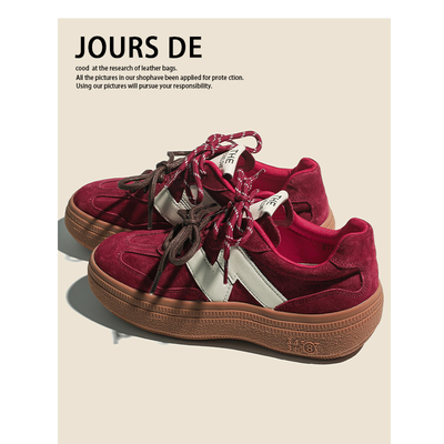 真皮版~户外阿甘休闲运动板鞋女