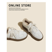 真皮阿甘板鞋 牛皮复古羊毛保暖加绒运动休闲德训鞋 女2026秋冬新款