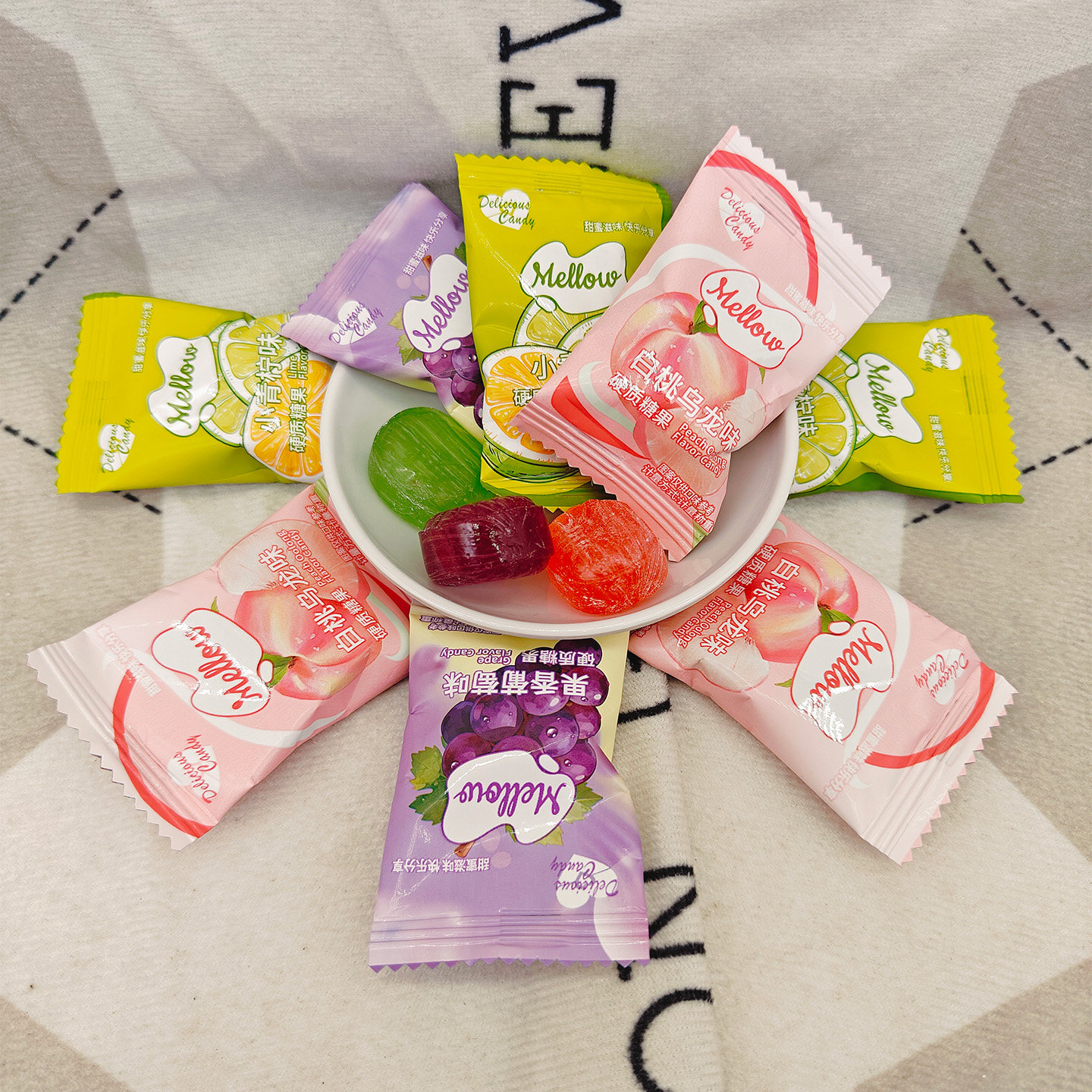 巧大姐硬糖小青柠白桃乌龙葡萄味