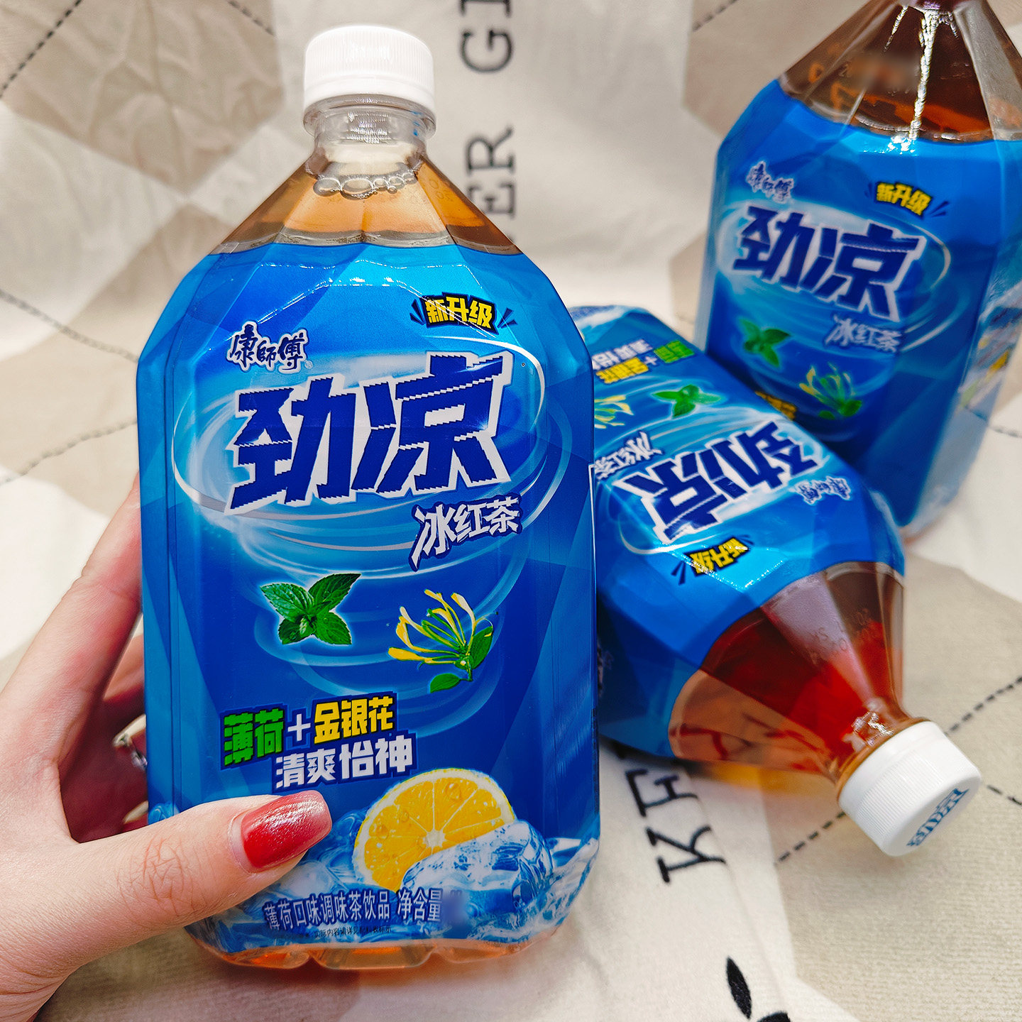康师傅劲凉冰红茶1升清爽饮料