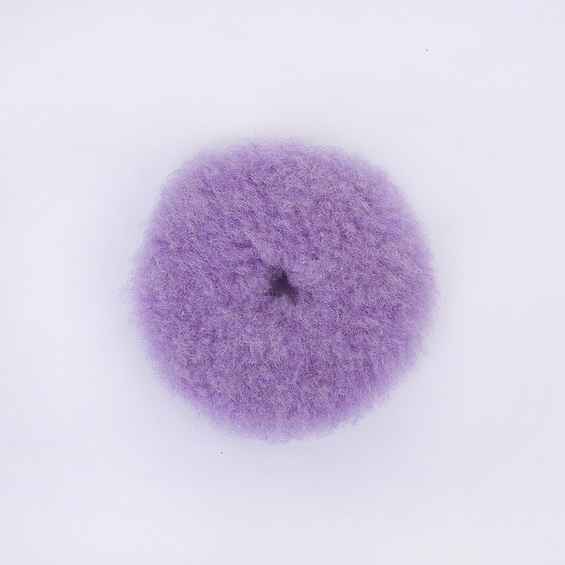 汽车日式羊毛抛光盘重切削神风款紫色长羊毛抛光轮DA机5寸羊毛盘