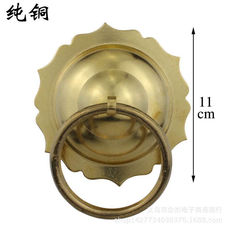 11CM铜拉手狮子头门环中式全铜拉手明清仿古拉手大门口拉手