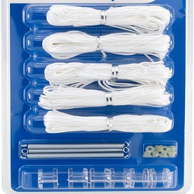 白色28件百折帘弹簧拉绳滑轮 窗帘固定钩配件 百褶帘百叶窗帘配件