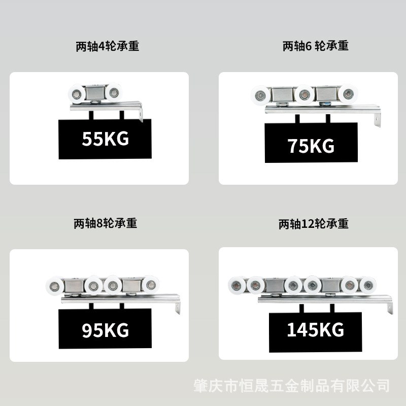 不锈钢静音推拉门移门静音轴承柜门木门轨道滑轮吊轨缓冲滚轮吊轮