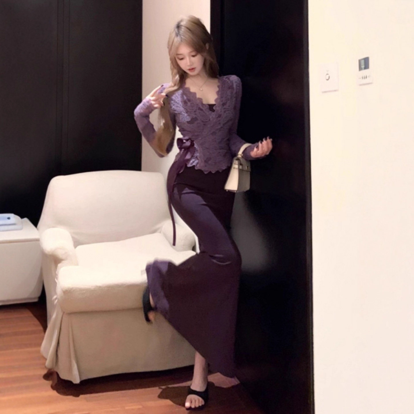 辣妹御姐蕾丝鱼尾套装