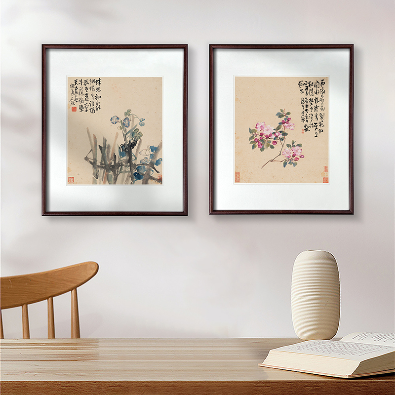 客厅装饰画沙发背景墙卧室水墨花卉国画定制新中式办公室挂画壁画图片