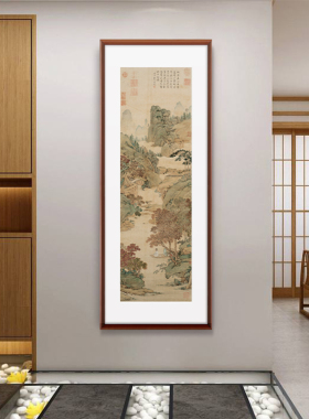 入户玄关装饰画客厅山水画办公室国画定制新中式背景墙挂画壁画