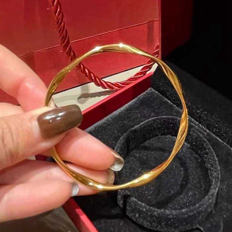 新款黄金包银手镯送女友