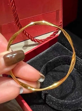 新款黄金包银手镯送女友