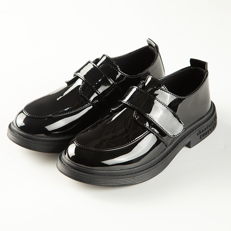 儿童皮鞋亮面男童宝宝西装黑白色中小学生演出鞋英伦韩版正装皮鞋