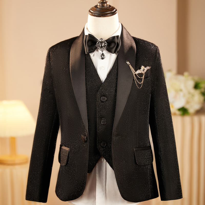 爱雅杨高档亮丝男童西装演出服