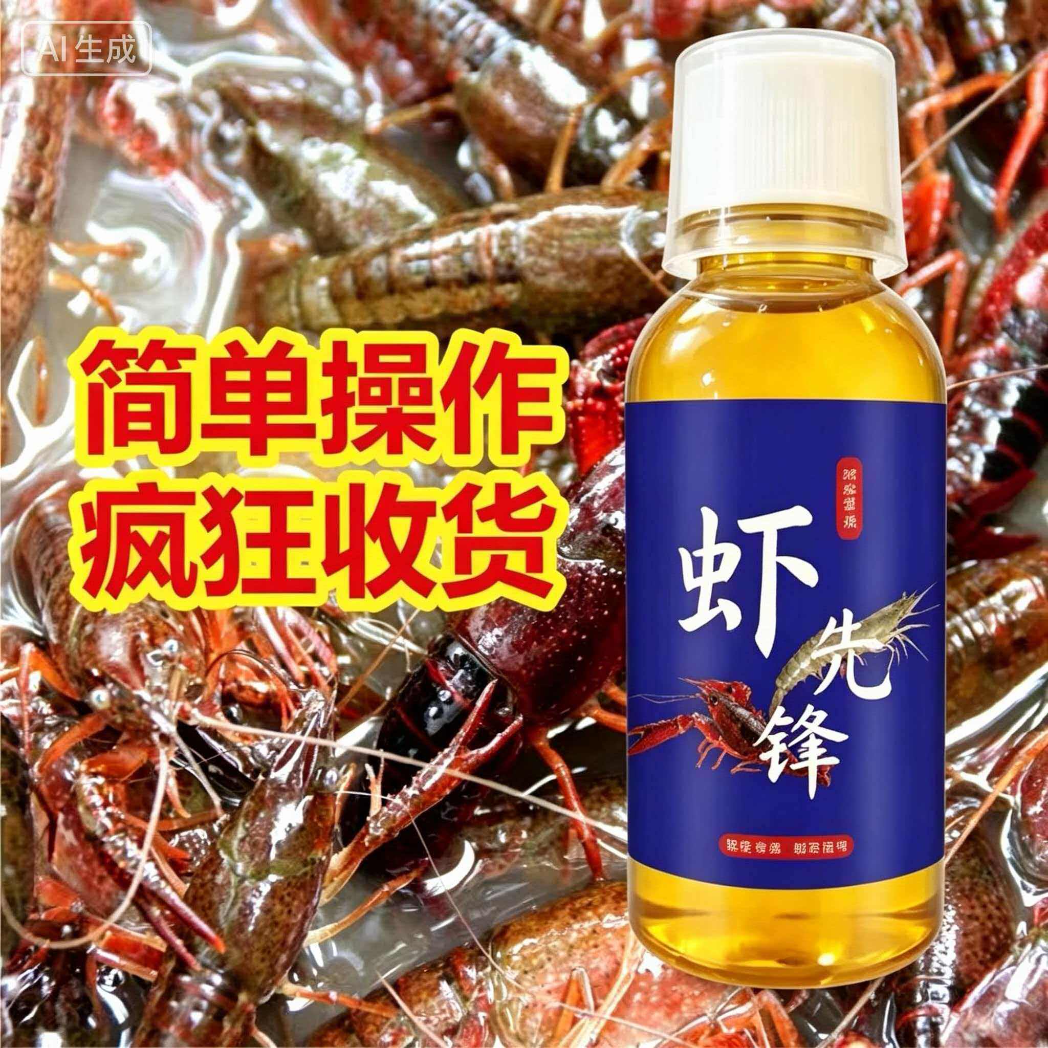 虾先锋钓虾捕虾网笼专用小药诱虾饵料诱鱼剂虾类四季饵窝料添加剂