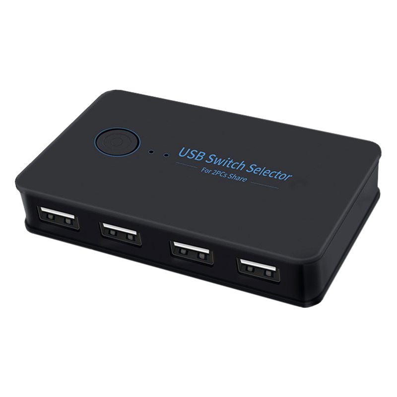 USB切换器打印机切换器2进4出USB2.0HUB分线器集线器二台电脑共用一套鼠标键盘盘读卡器共享KVM台式机笔记本