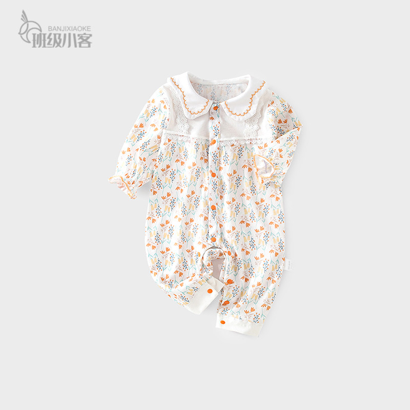 婴儿衣服夏季薄款0一6月初春婴儿衣服外出a类纯棉新生儿女宝哈衣图片