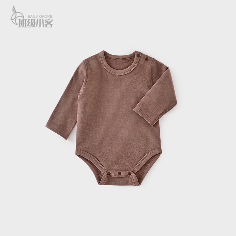 婴儿春秋款德绒包屁衣宝宝三角哈衣爬服贴身打底睡衣新生儿连体衣