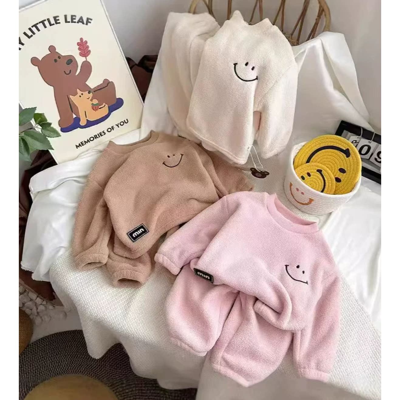 儿童加厚家居服睡衣套装宝宝加绒衣服套装保暖秋冬新款男童女童