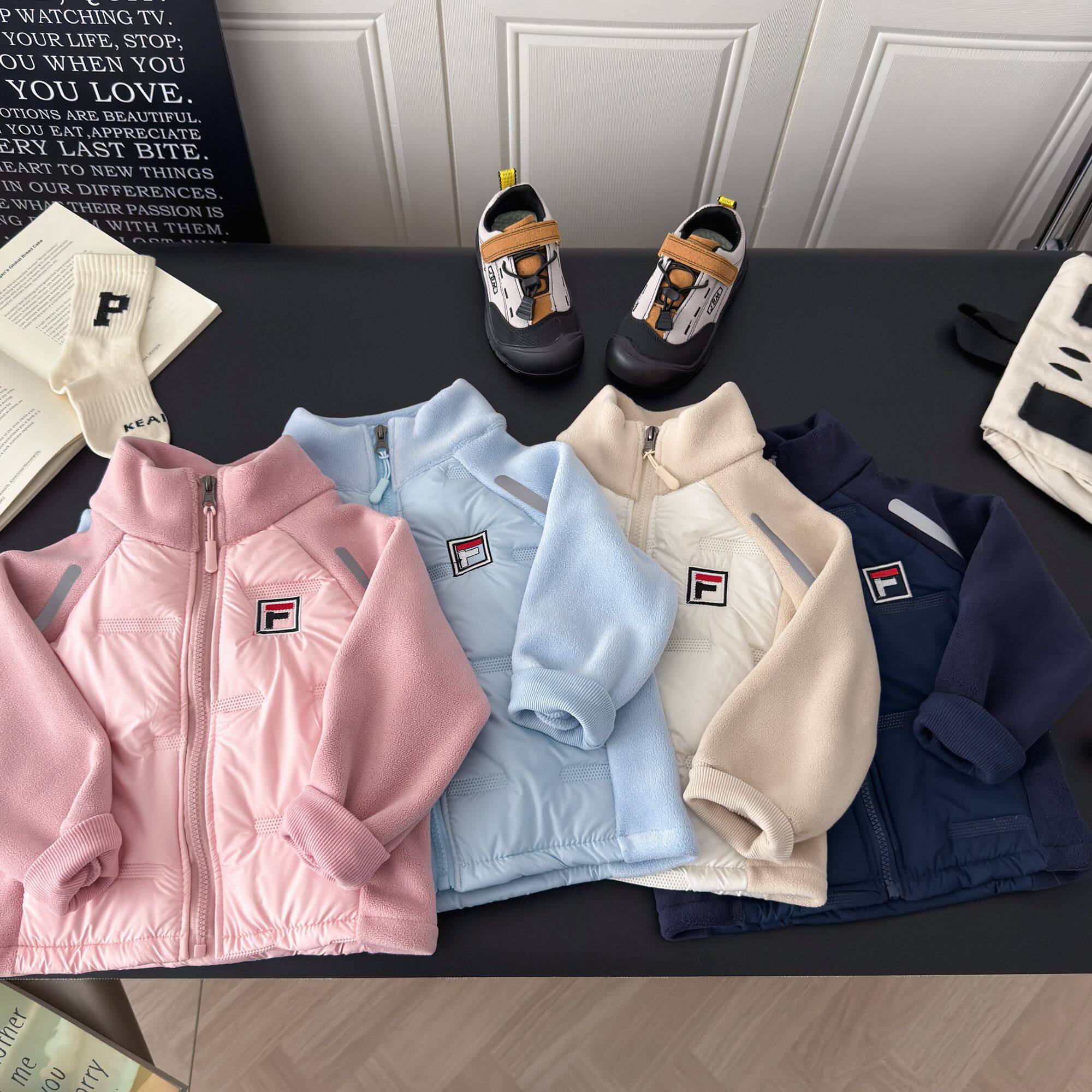 儿童棉服外套休闲上衣秋冬季加绒男女童校服神器新款保暖轻薄保暖