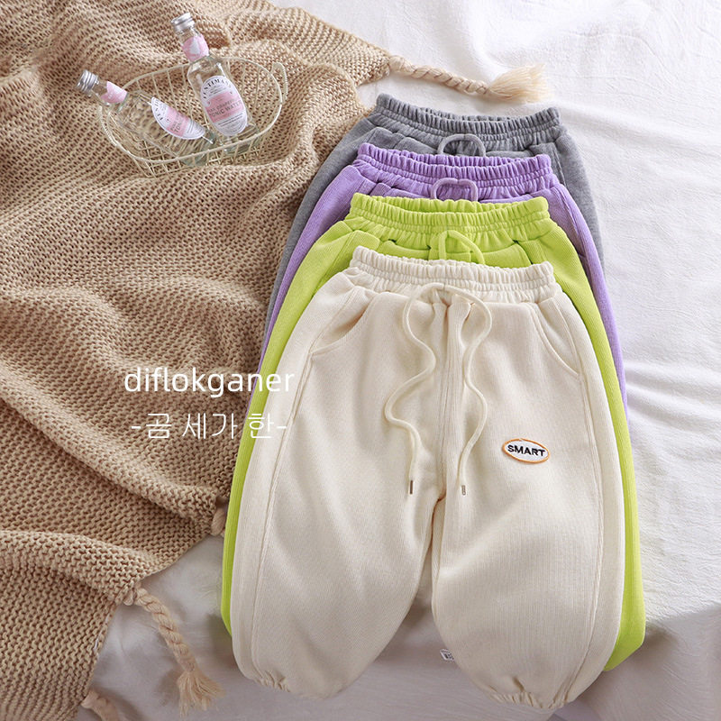 儿童卫裤春秋新款多色百搭裤子男童休闲卫裤女童宽松休闲裤时尚童,童装/婴儿装/亲子装,裤子,淘宝优惠券,粉丝福利购,淘宝优惠卷