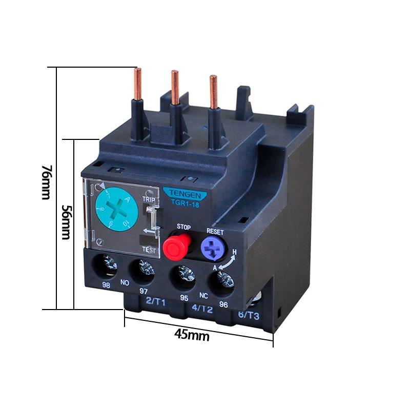 天正TENGEN热继电器TGR1-18/38/95A热过载保护器三相380V电机温度