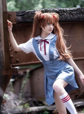 雾蓝EVA新世纪福音战士绫波丽cos明日香cos服学院全套cosplayc服