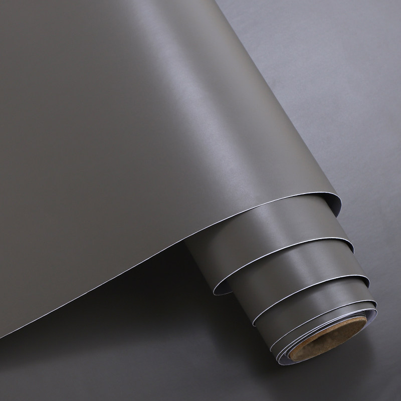 加厚哑光灰色贴纸肤感贴膜墙纸即时贴桌面厨房防油不沾油柜门贴纸