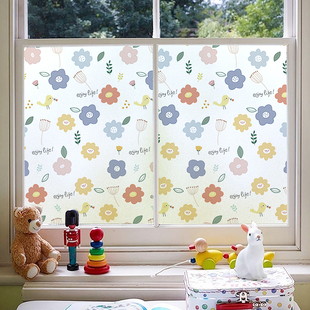 静电窗户玻璃贴纸防走光透光不透明遮光贴膜卫生间浴室防窥视窗花
