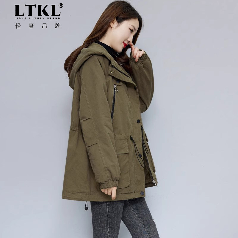 大码派克棉服女2025新款宽松胖mm中长款棉衣妈妈工装加绒加厚外套