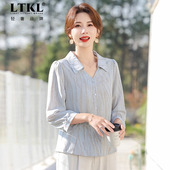 薄衫 中年妈妈2025新秋时尚 翻领上衣中老年女士洋气减龄显气质秋装