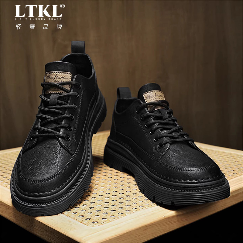 秋季男鞋2026新款时尚马丁靴男款工作靴子男士休闲皮鞋秋冬鞋子潮