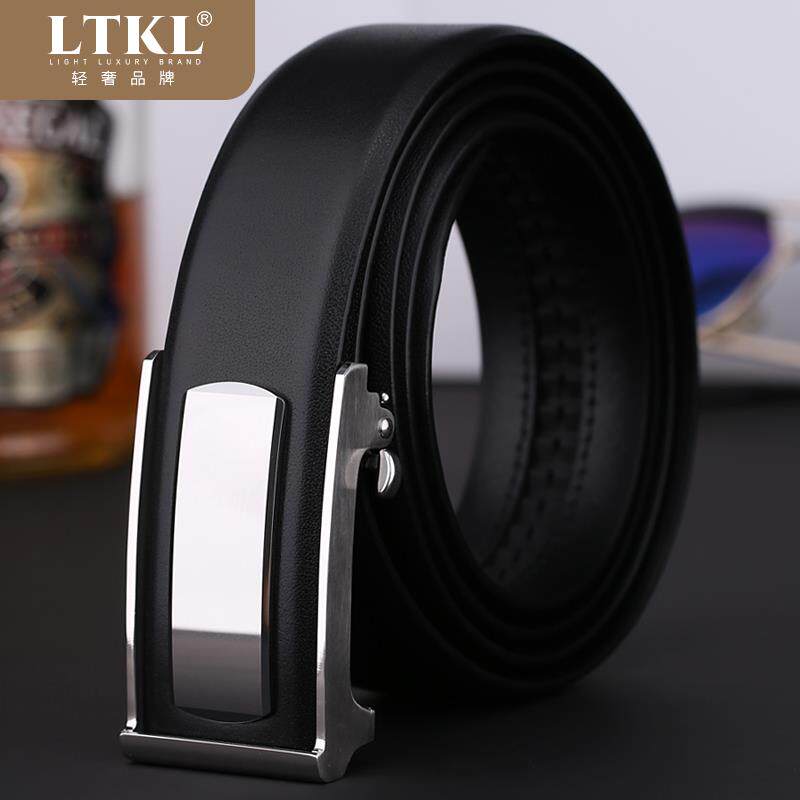 钨钢扣皮带男真皮手工腰带头层牛皮商务休闲自动扣中年裤带YH1107