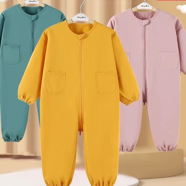 宝宝爬爬服秋冬一体式罩衣哈衣爬
