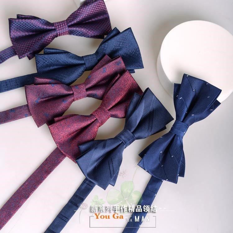 男士领结男伴郎新郎酒红色黑色领结正装 结婚婚礼英伦韩版蝴蝶结