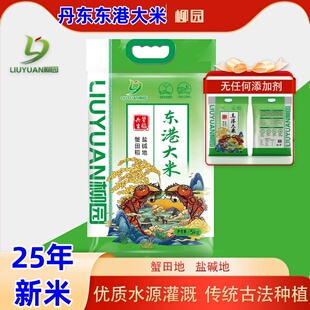 丹东东港大米10斤2025年新米东北大米柳园蟹田盐碱地大米古法种植