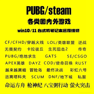 电脑维修rust三角洲val5e无畏契约apex英雄pubg绝地求生LOL塔科夫