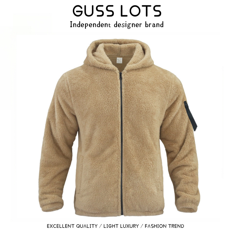 Gusslots正常双面绒秋冬连帽外套