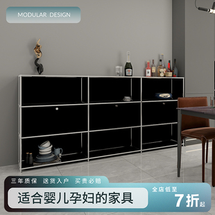 usm中古客厅餐边柜斗柜置物收纳柜中古卧室床头柜不锈钢模块组合