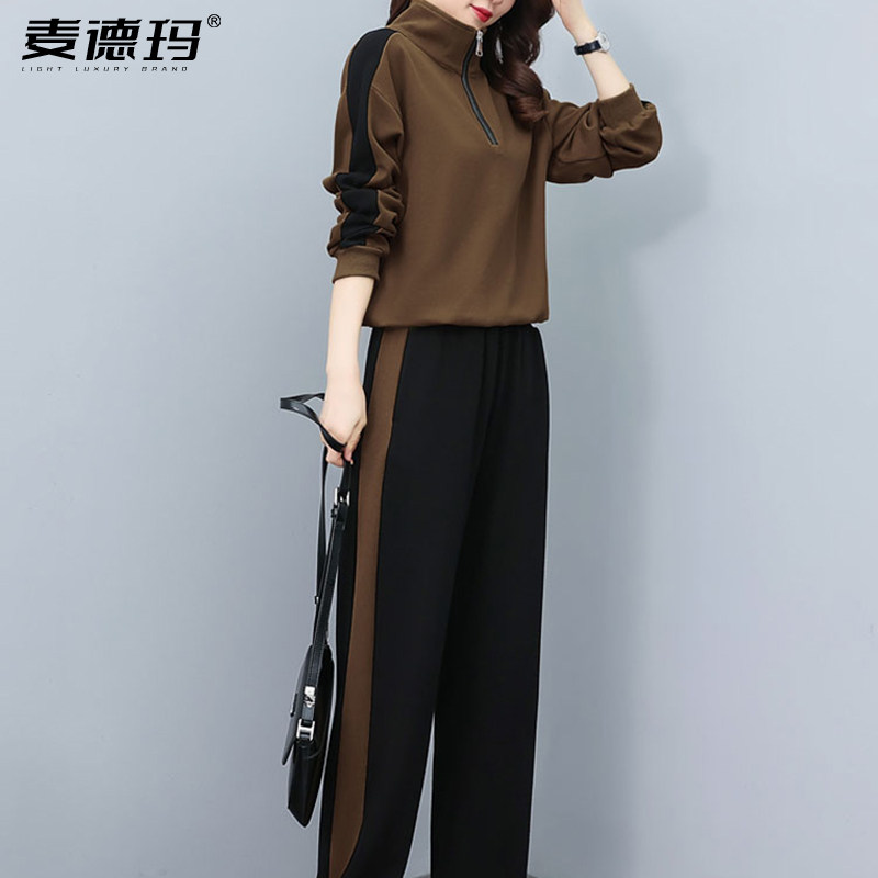 休闲运动服套装女2025年秋冬新款时尚中年妈妈卫衣洋气减龄两件套