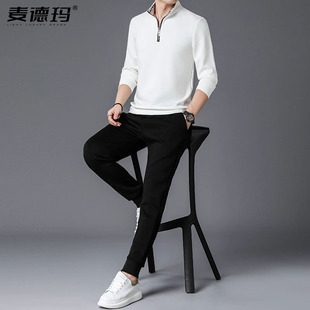 中年休闲套装男士2025年秋季新款潮牌卫衣搭配运动卫裤两件套男