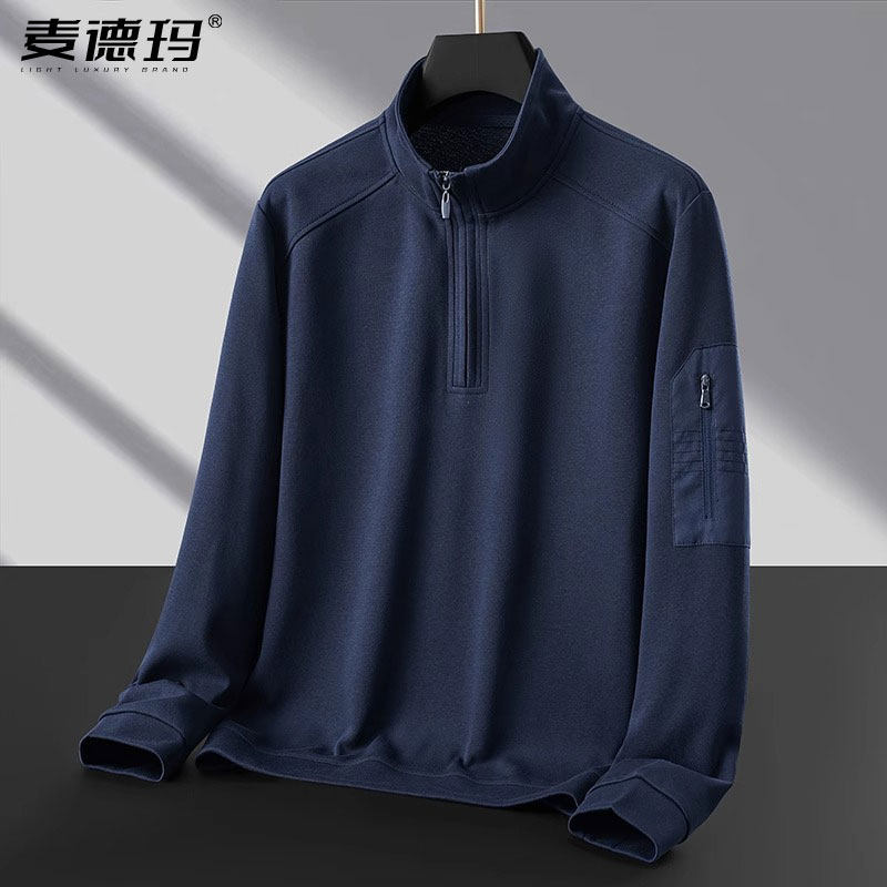 半拉链卫衣男套头立领春秋季上衣