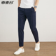 小脚弹力9分裤 男士 子 松紧腰九分裤 男百搭水洗做旧修身 休闲裤 秋季