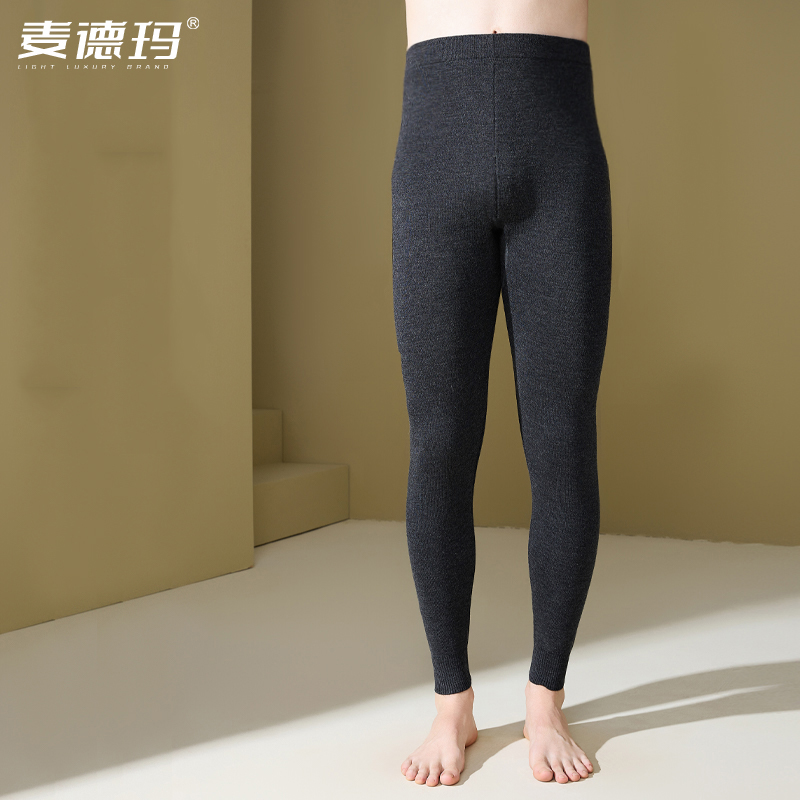 羊毛裤男士保暖打底秋裤加厚