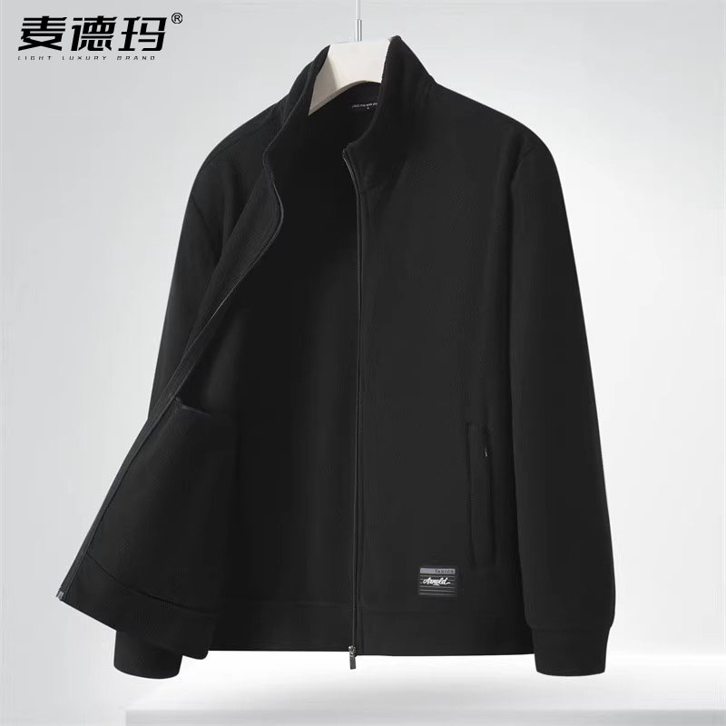 春秋男装摇粒绒卫衣立领