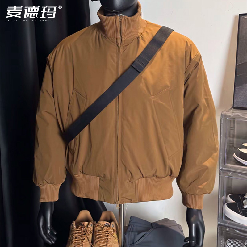 美式bomber飞行员夹克外套男款春秋季cleanfit廓形短款高街棒球服