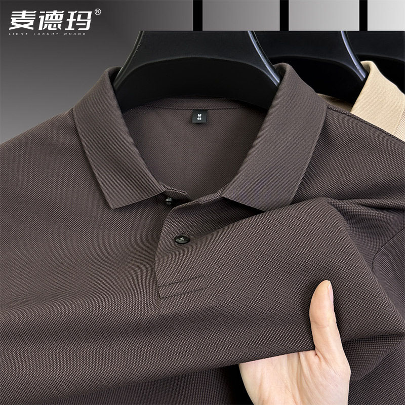 夏季纯棉双股丝光男士短袖POLO