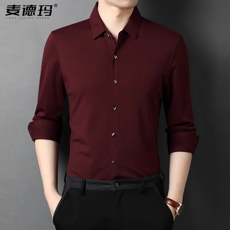 枣红色婚礼服大码商务纯色秋中年