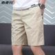 男士 外穿夏装 夏季 纯棉米白色宽松短裤 薄款 直筒半截中裤 休闲五分裤