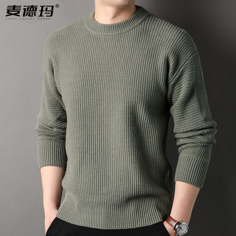 男士针织毛衣秋冬简约无领圆领线衫打底衫宽松粗针厚实混纺棉线衣,男装,针织衫/毛衣,淘宝优惠券,粉丝福利购,淘宝优惠卷
