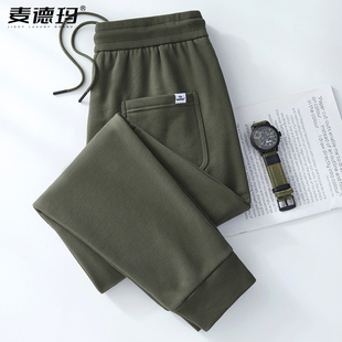 男士 加厚宽松束脚裤 针织运动长裤 休闲裤 秋冬加绒卫裤 子男款 男新款