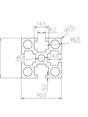 国标4040GW重型铝型材 40国标型材  方型铝合金国标40铝合金型材